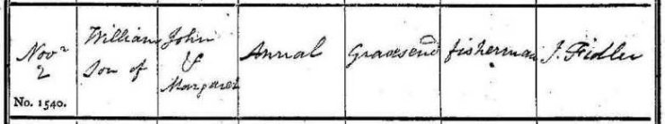 1823-William Annal baptism St George, Gravesend - Medway Archives P159-1-4 p.193